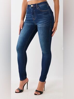 NWT True Religion Halle High Rise Super Skinny Jeans Dark Wash 27